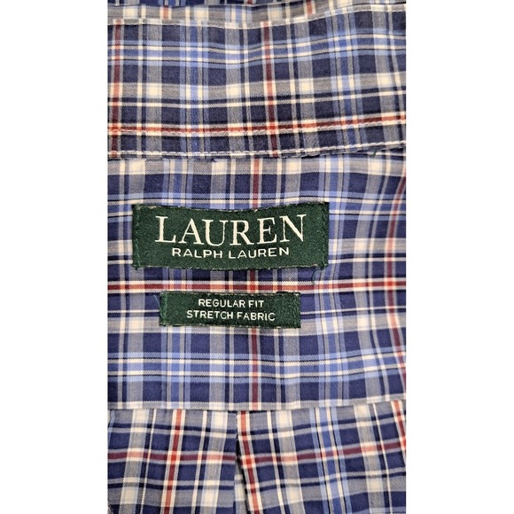 Lauren Ralph Lauren Button Up L/S Plaid Men's XXL Regular Fit Red/White/Blue - Picture 3 of 4